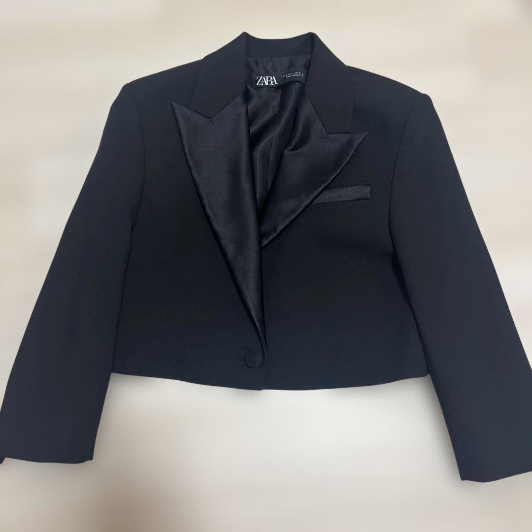 美品 ZARA オーバーサイズ クロップド テーラード ジャケット S