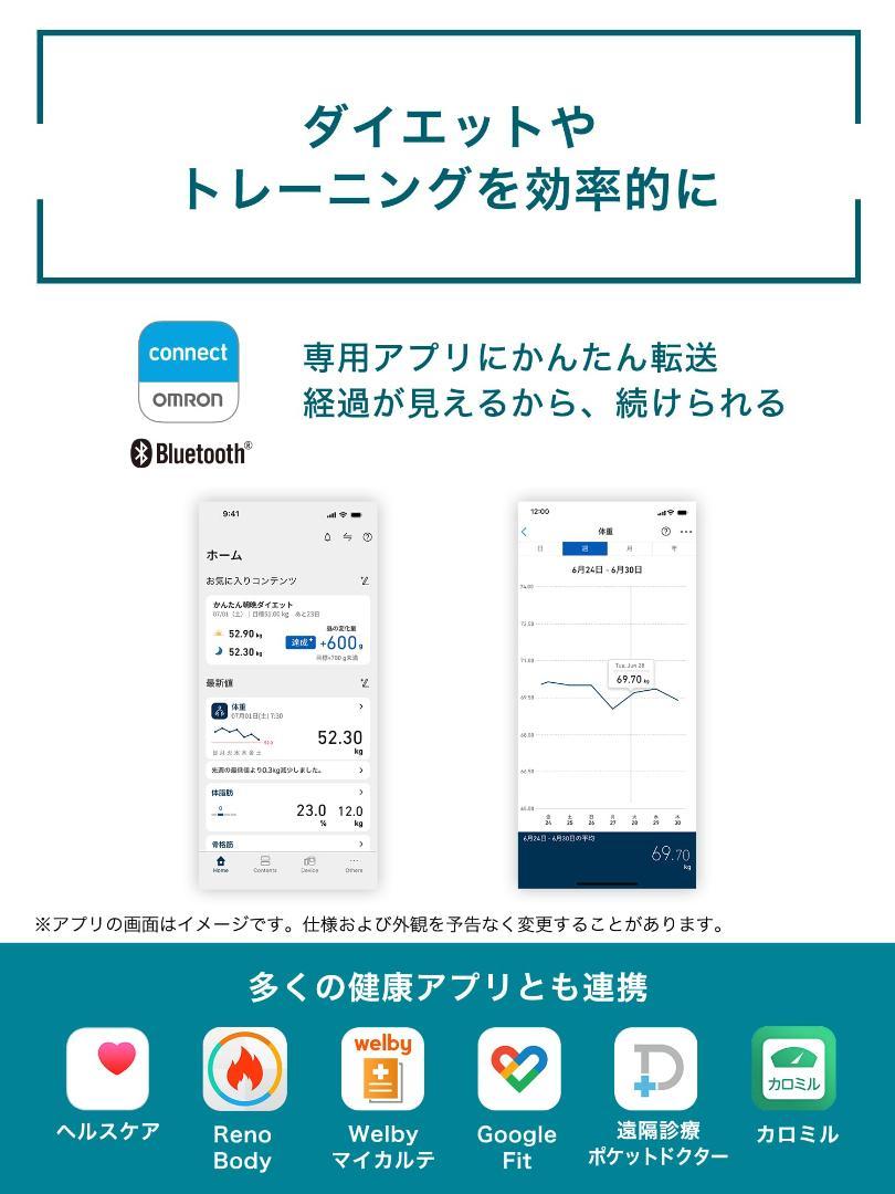 オムロン 体組成計 HBF-230T-SW スマホ連動 体脂肪率 自動認識