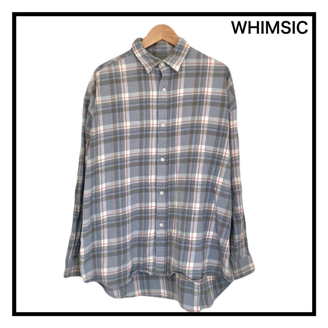 WHIMSIC　カスタネ　オンブレチェックシャツ　ユニセックス　コットン　長袖