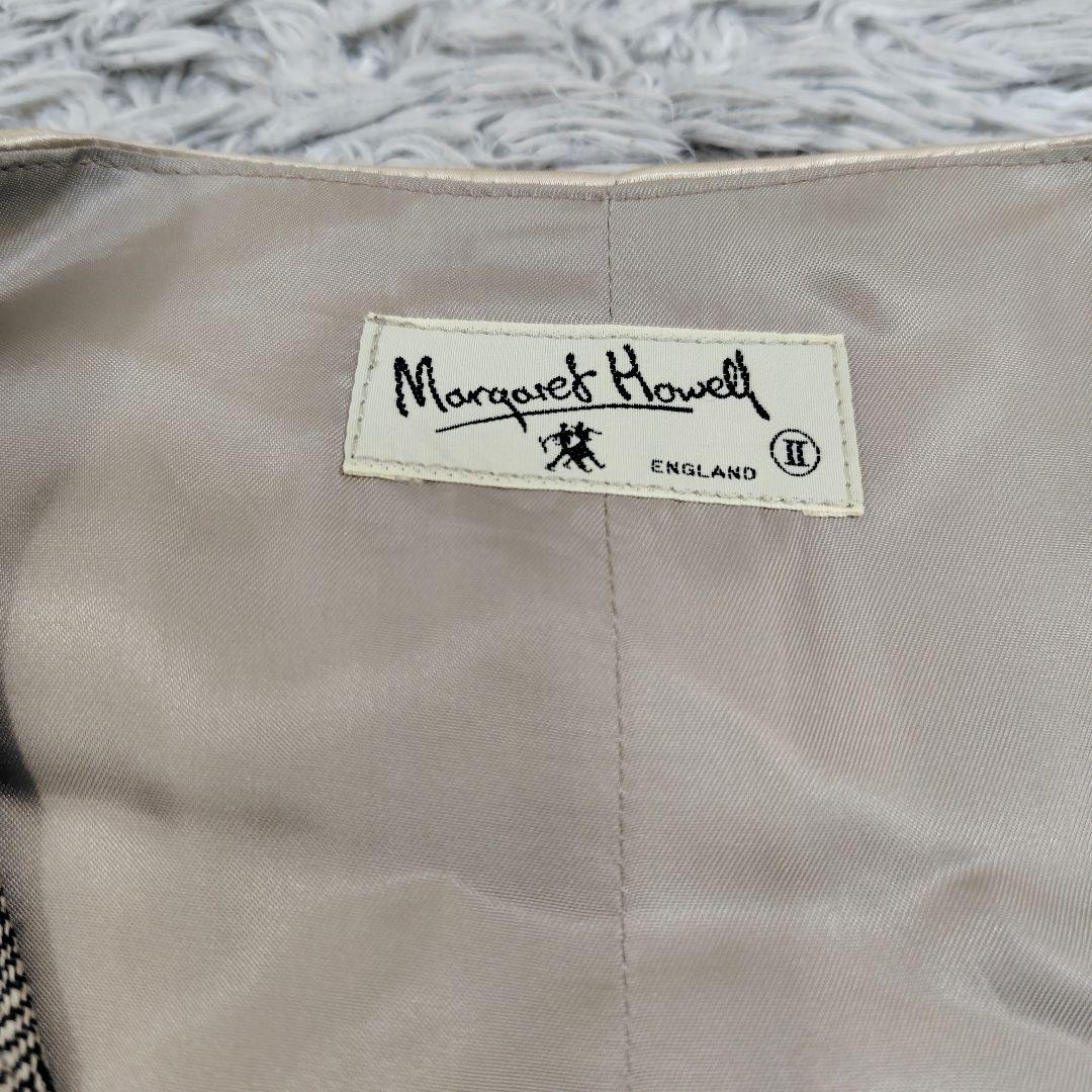 MARGARET HOWELL ジレ ベスト ヘリンボーン リネンシルク