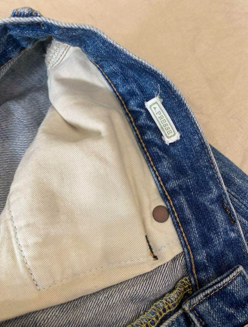 A.PRESSE Washed Denim Pants E BLEACH