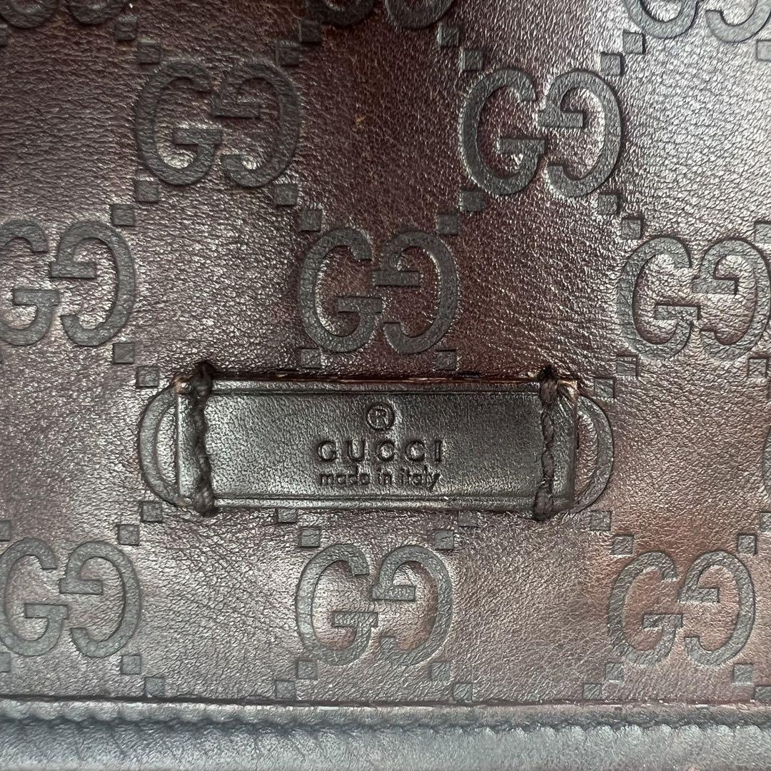美品✨GUCCI グッチ メッセンジャーバッグ シマレザー GG A4可
