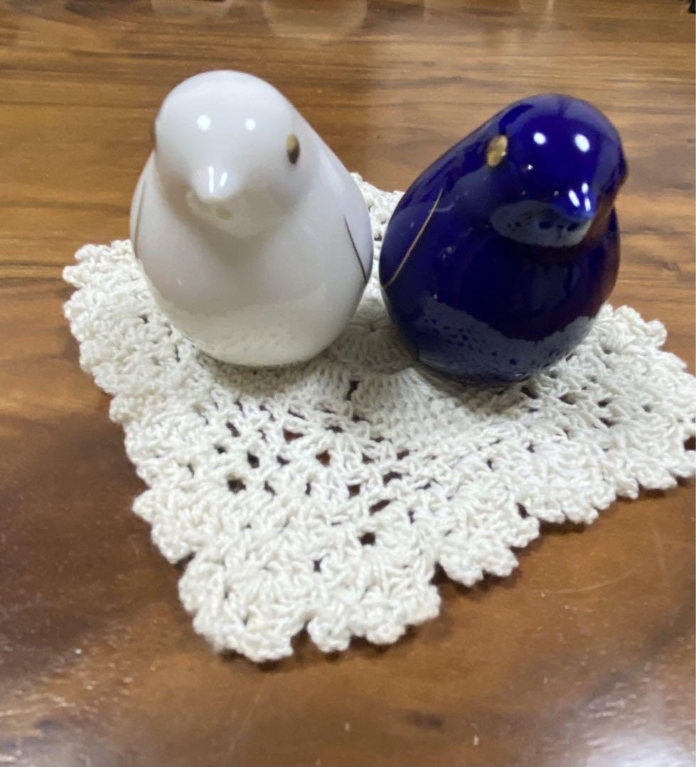 新品未使用ミキモト MIKIMOTO ソルト＆ペッパー 塩＆胡椒入れ 2羽の小鳥