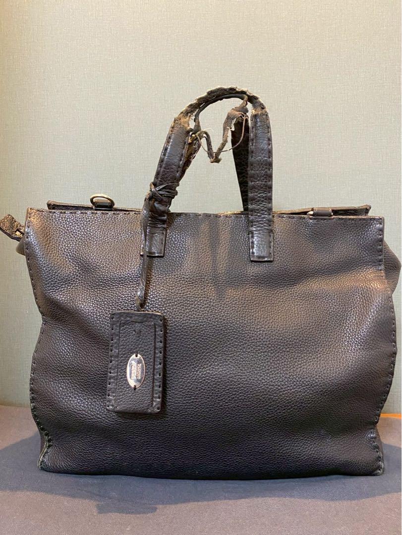 FENDI フェンディ セレリア シルバー金具 レザー ブラック　ハンドバッグ