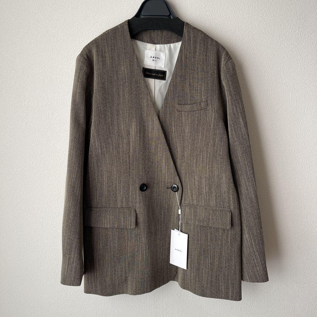 アメリ ★ CONVERTIBLE HERRINGBONE JACKET 【S】