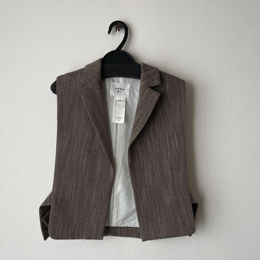 アメリ ★ CONVERTIBLE HERRINGBONE JACKET 【S】