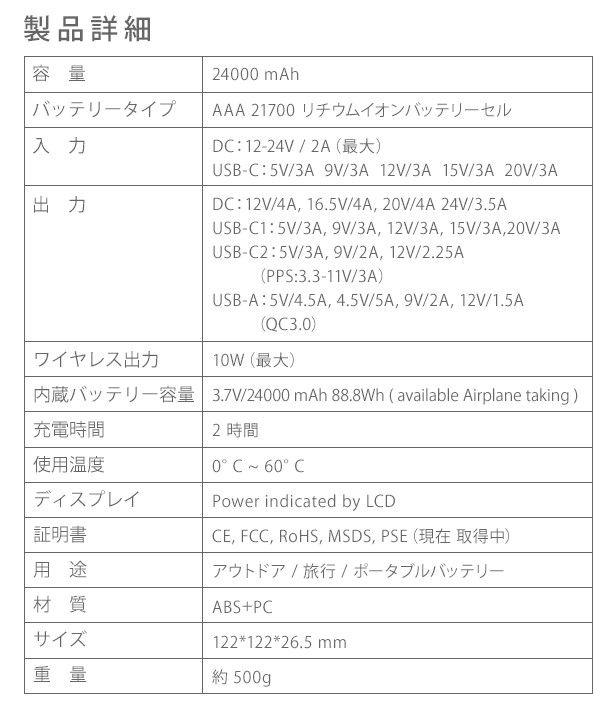 豪華で新しい Mac/WinPC充電可！小型軽量化したLAPTOP POWER BANK第2弾 発電機・ポータブル電源