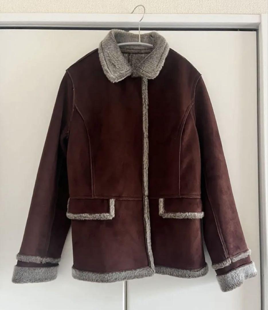 NAFNAF vintage ムートンコート ブラウン ボタン付き