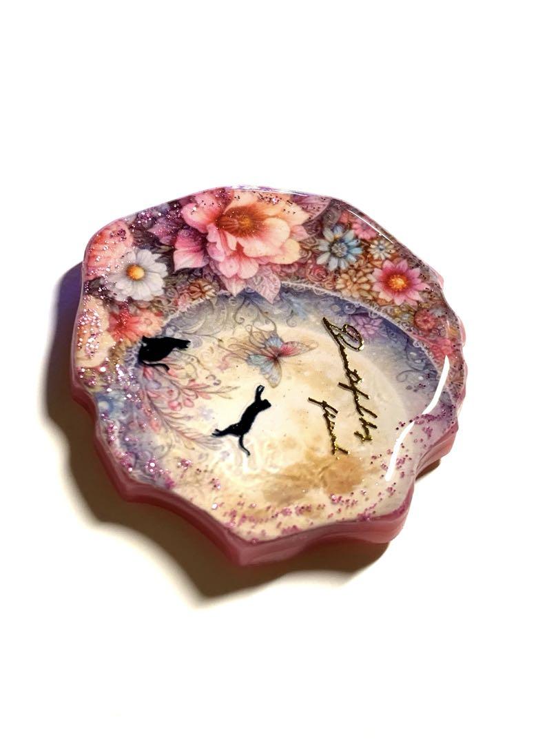 1点限定【花金魚~お茶~】レジンヘアゴム ブローチ ペンダント