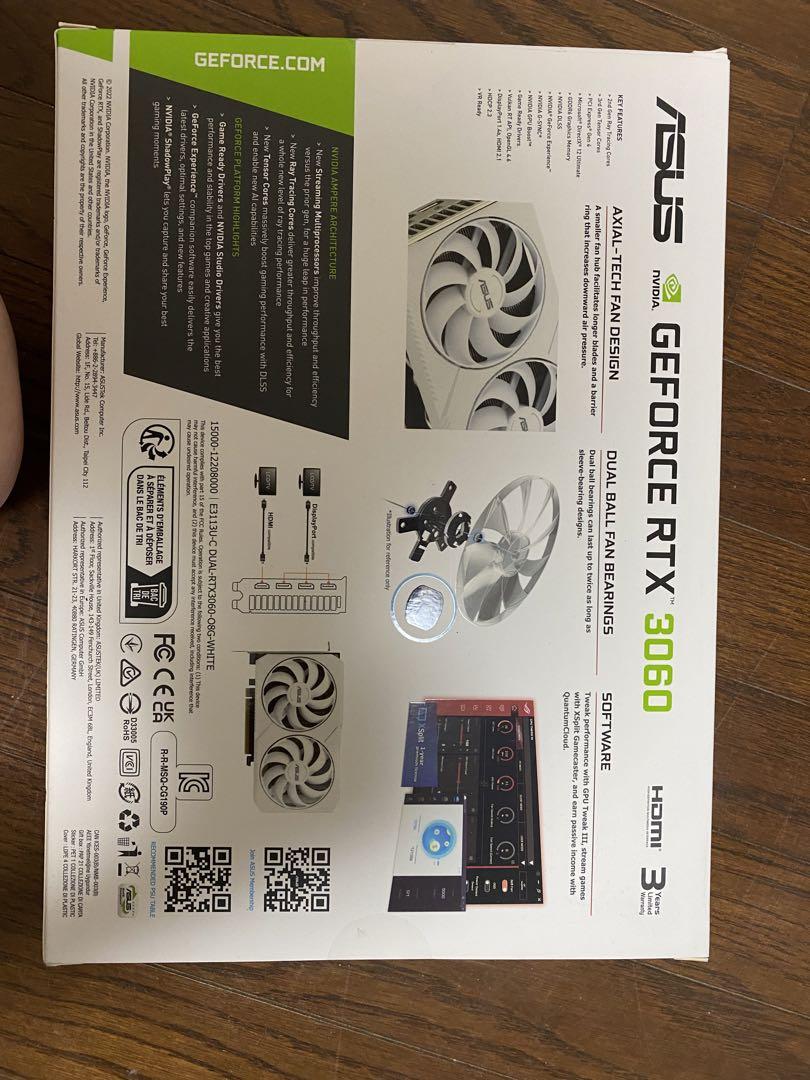 グラフィックボード Asus RTX 3060