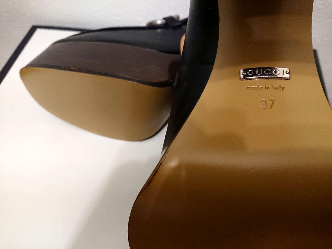 美品 GUCCI ホースビットローファー パンプス プラットホーム 黒 37