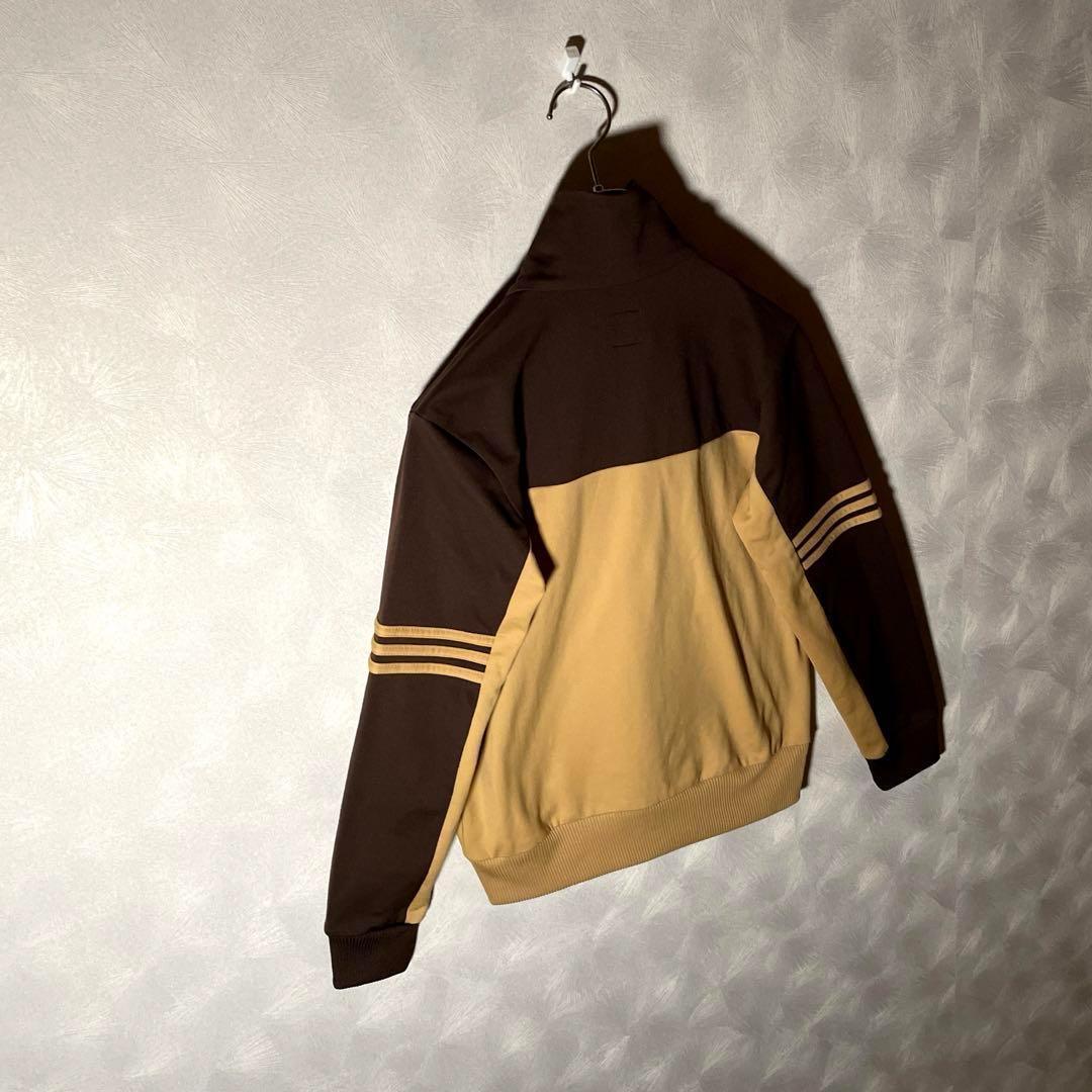adidas アディダス 刺繍ロゴ バイカラー トラックジャケット デサント 茶