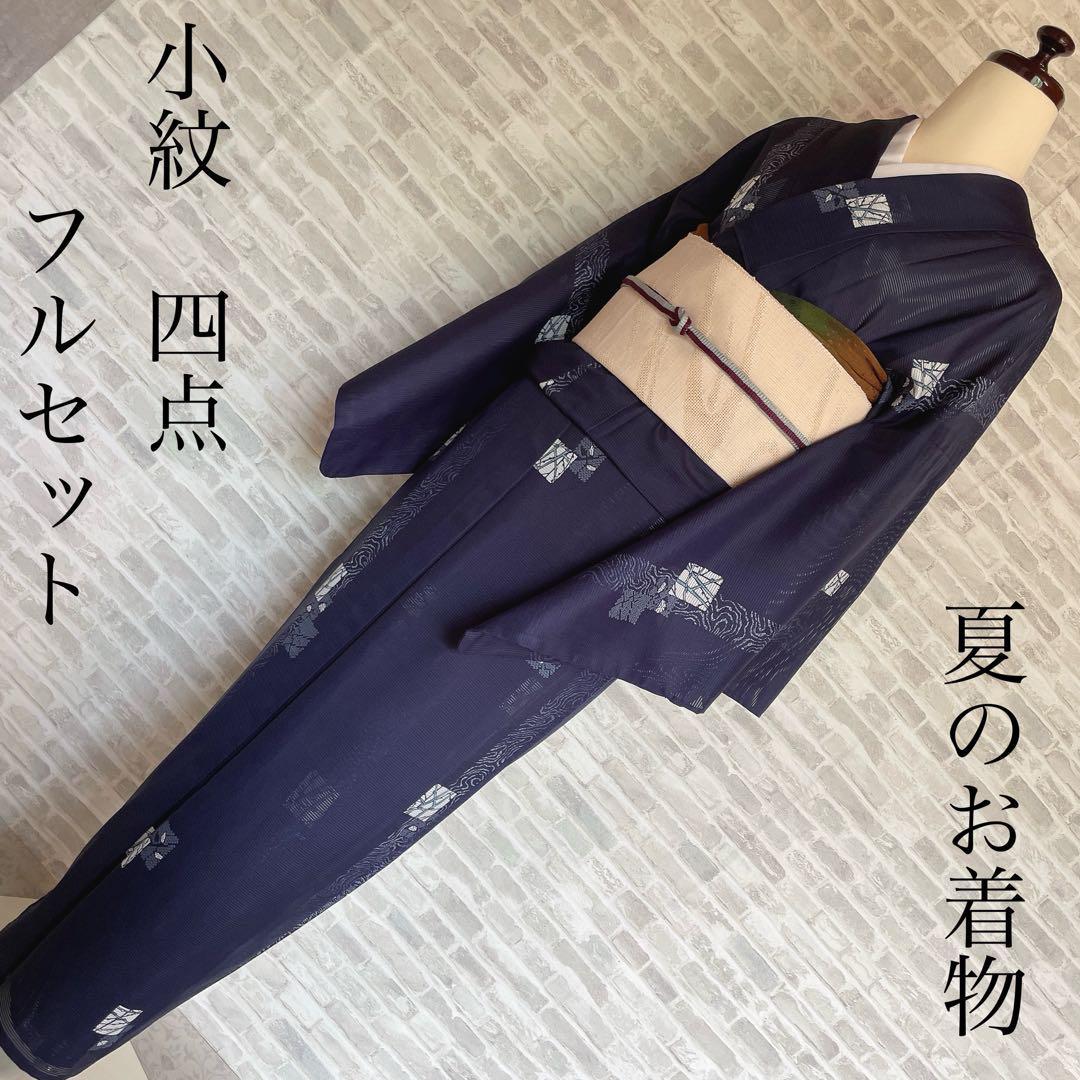 単絽　紗　小紋　フルセット　控えめ柄　着物　P4