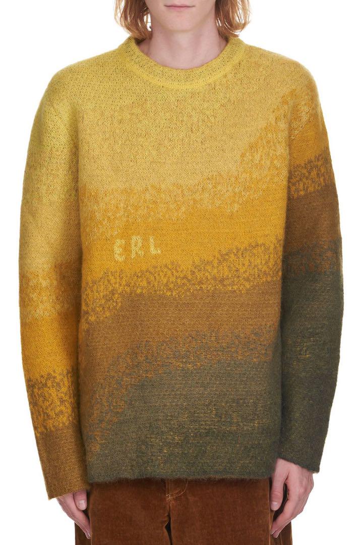 ERL 21aw グラデーションニット イエロー・グリーン