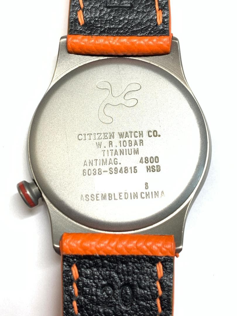 R6-5634 CITIZEN 6038オレンジレザーストラップ腕時計