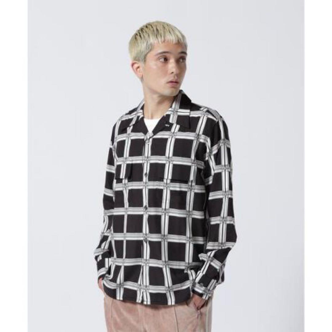 Needles 23SSチェック柄 オープン シャツ ブラック MM Needles