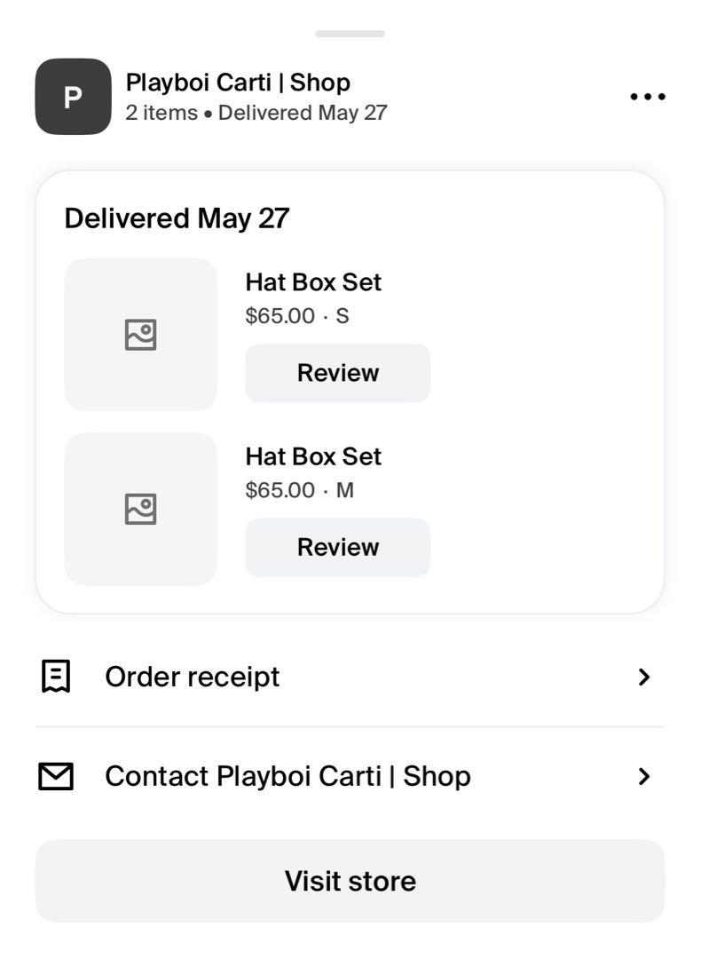 帽子 Playboi Carti Hat Box Set S