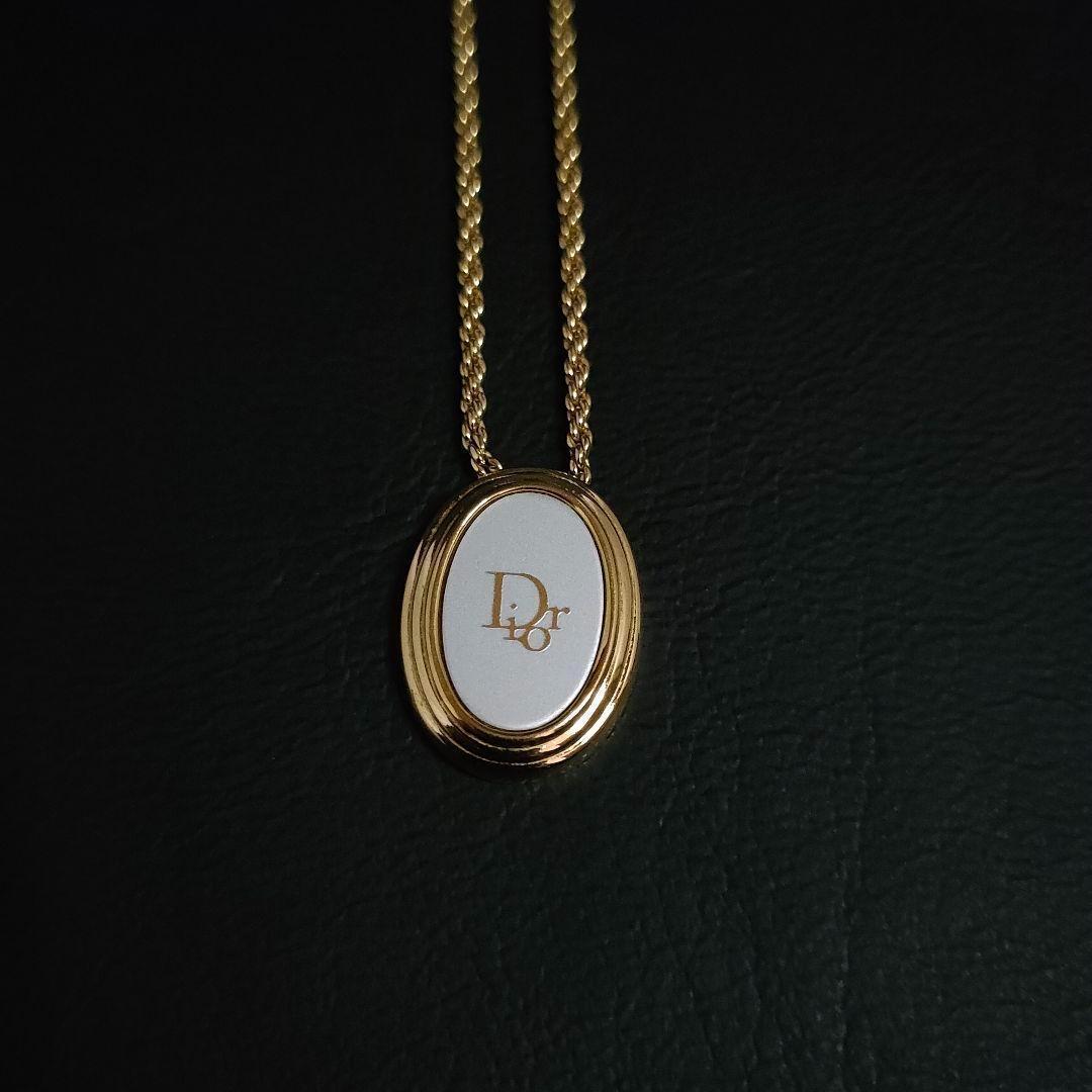 【美品】Dior 　ディオール　ネックレス　サークル　プレート　ロゴ　ゴールド