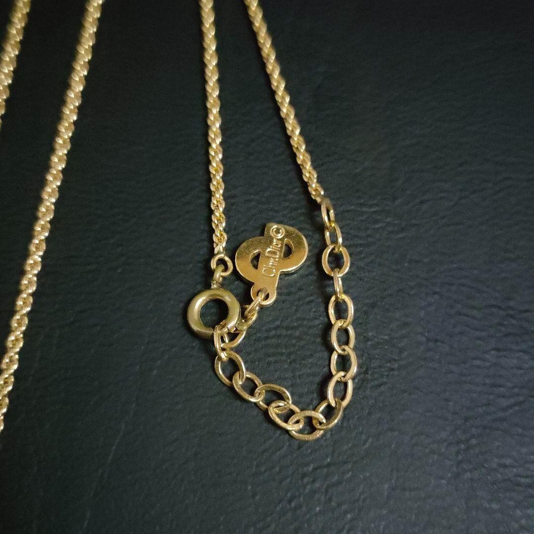 【美品】Dior 　ディオール　ネックレス　サークル　プレート　ロゴ　ゴールド
