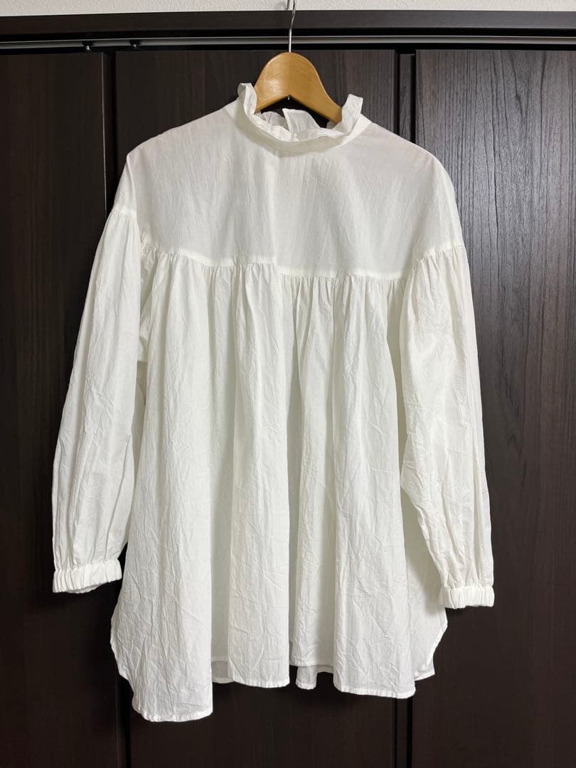 ビアズリー ギャザーブラウス ホワイト SIZE BEARDSLEY