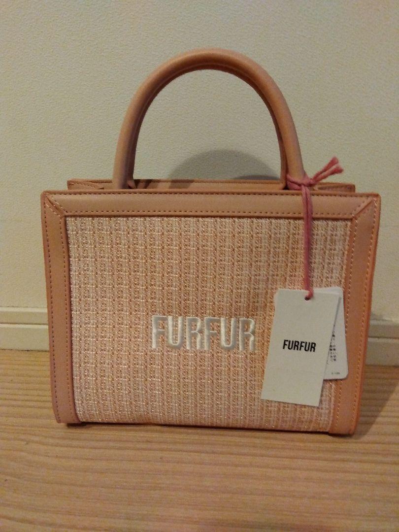 ♡お値下げ本日まで♡FURFUR ピンク ツイードロゴトートバッグ