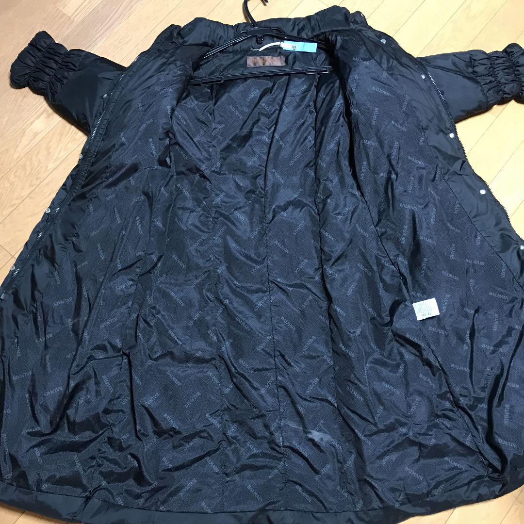 をよろしく 三姉妹ママさん専用BALMAIN ロング ダウン IQE23-m50731365295 PARISバルマン Aライン黒 ルカリ