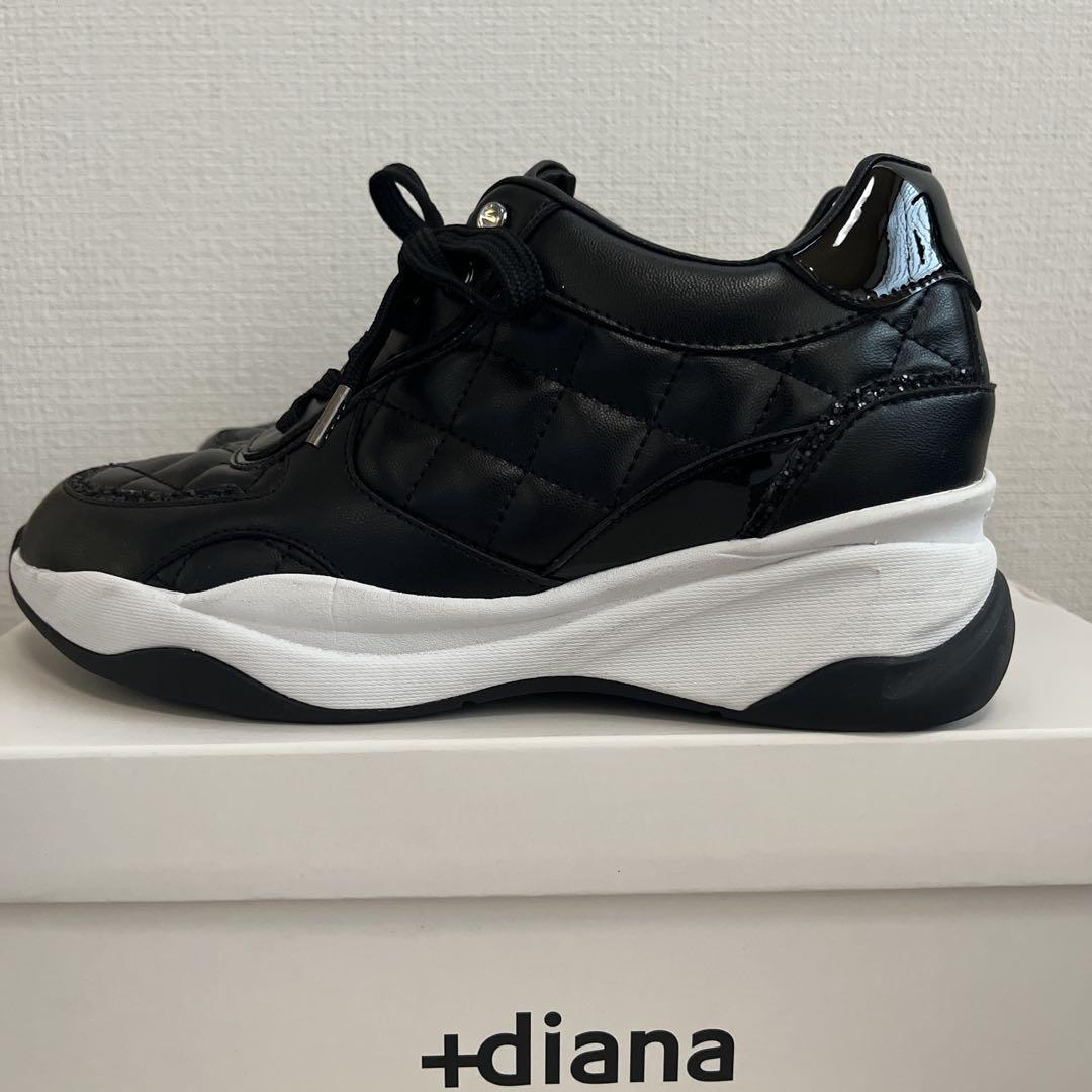 ➕dianaスニーカー　23cm 美品　　　　　　 ブラック　厚底