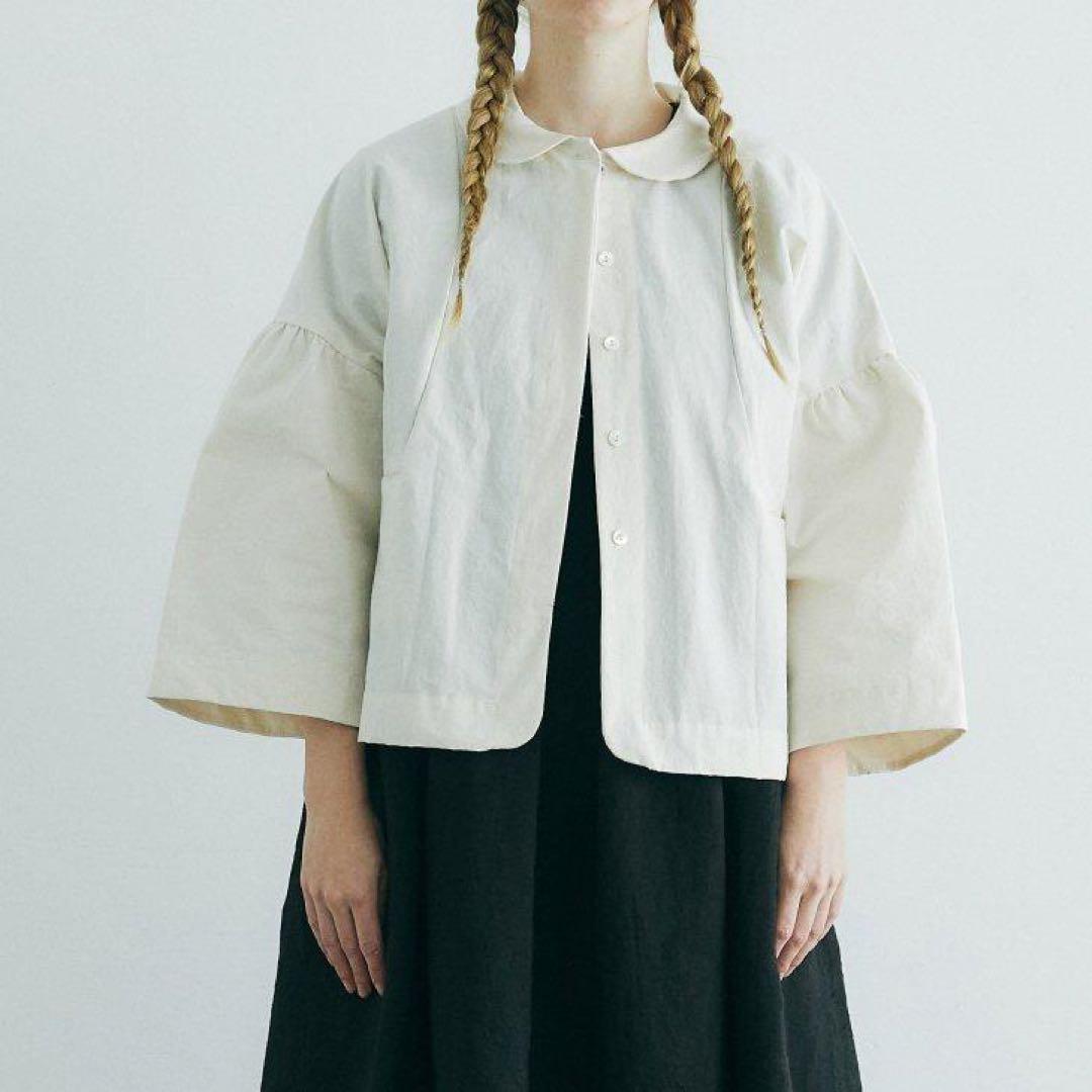 MAGALI | 天日干しコットン・ラウンドカラー・ジャケット (ivory)