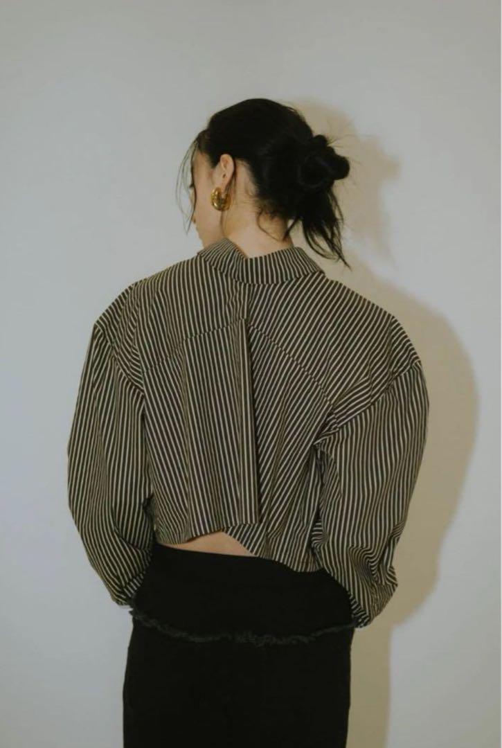 Knuth Marf】2way stripe volume shirt