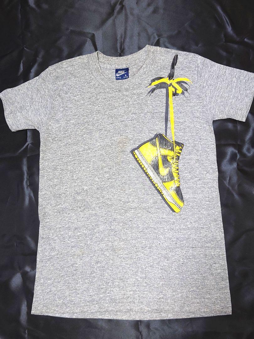 ナイキビンテージ肩掛けダンクTシャツ80´s紺タグオリジナル