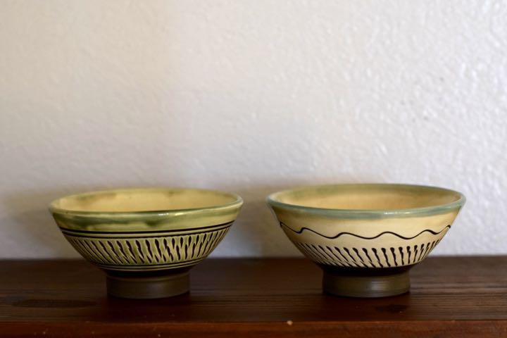 SU_様専用 小鹿田焼 ご飯茶碗 2個 岩井窯 牡丹皿 SU_様専用 小鹿田焼 ご飯茶碗 2個 岩井窯 牡丹皿