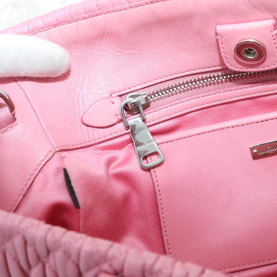 美品 miumiu ミュウミュウ マテラッセ ナッパクリスタル 2way