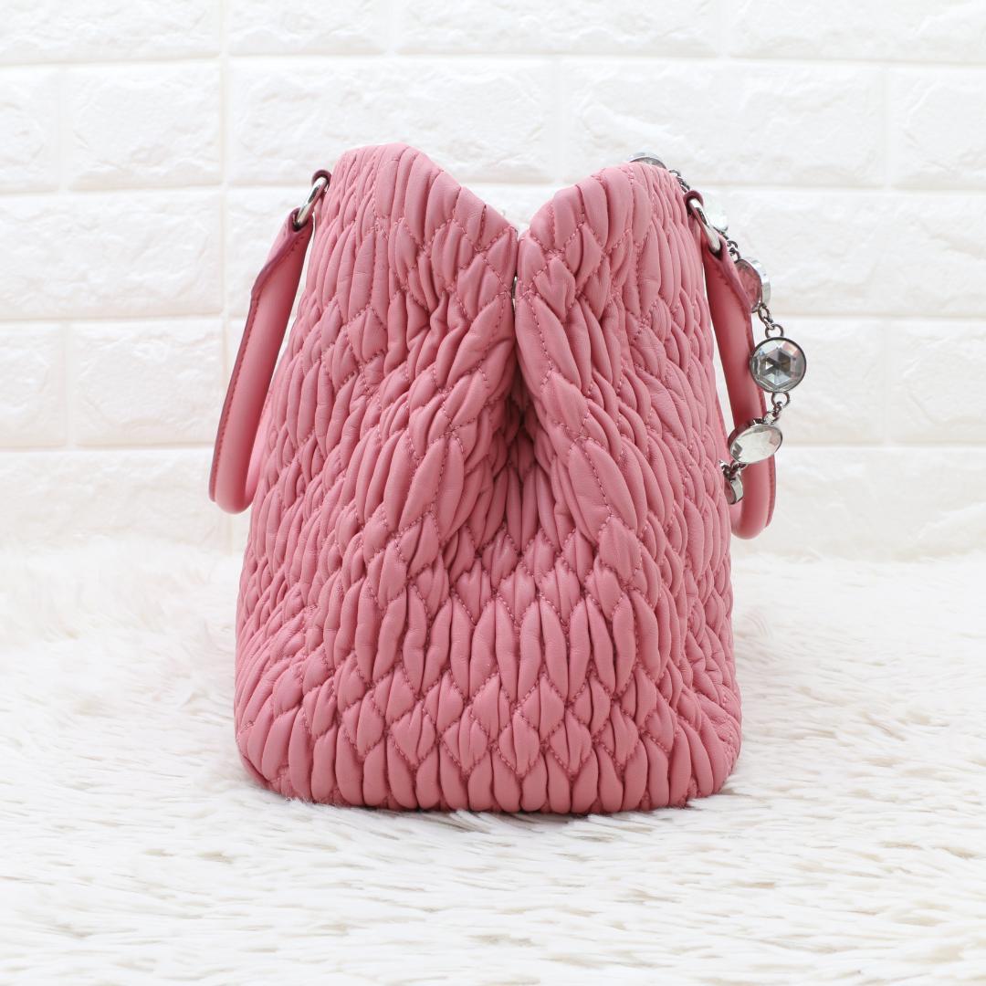 美品 miumiu ミュウミュウ マテラッセ ナッパクリスタル 2way
