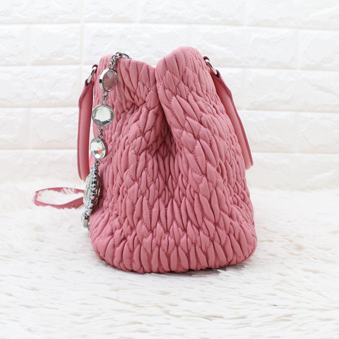 美品 miumiu ミュウミュウ マテラッセ ナッパクリスタル 2way