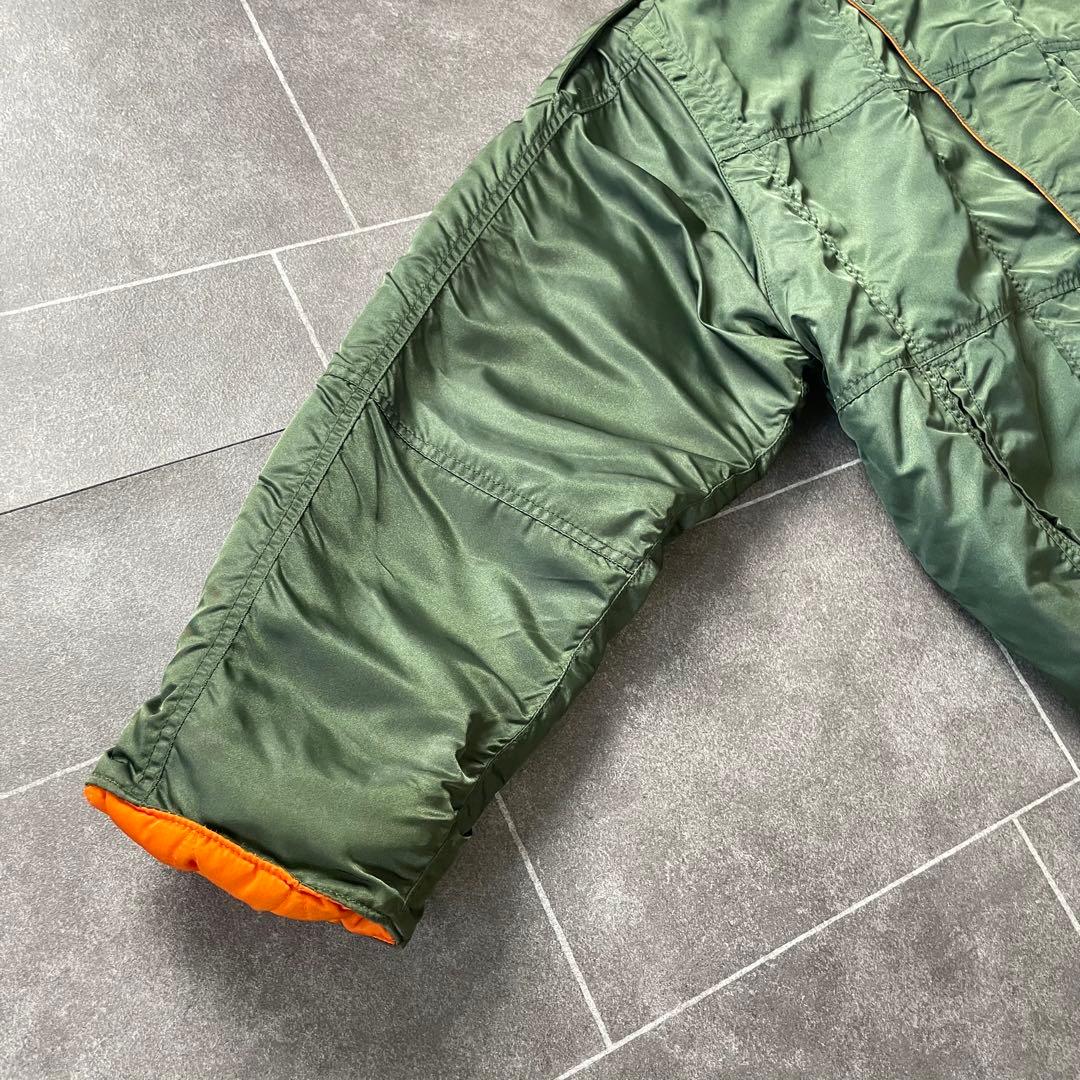 OLD 古着 フライトジャケット ダブルカラー カーキ 中綿 46 OLD 古着 フライトジャケット ダブルカラー カーキ 中綿 46