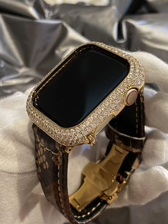 アップルウォッチ用カスタムベゼルダイヤカバーベルトセット - メルカリ