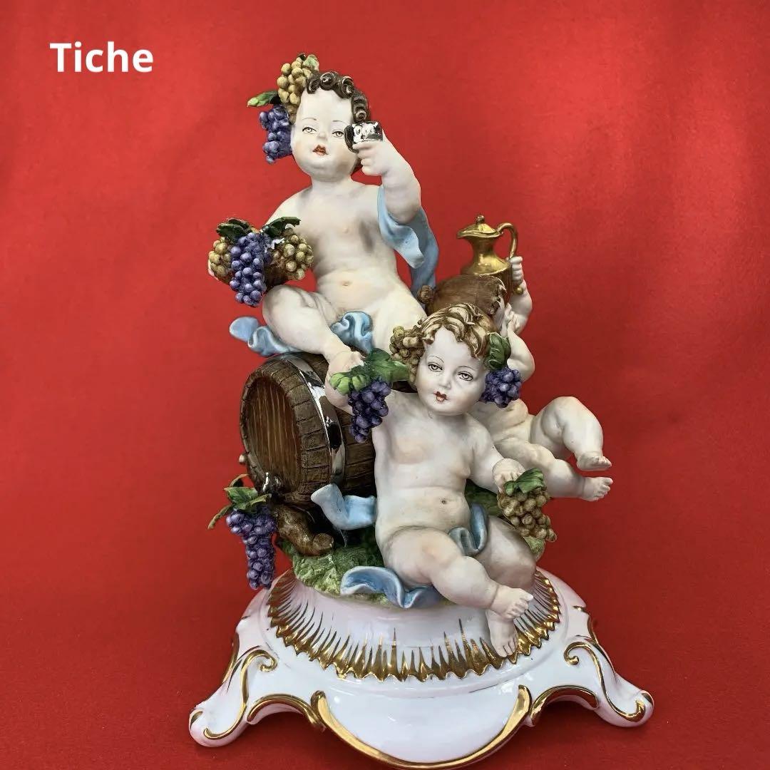 ♥️Tiche ティケ　ロココ調　エンジェルワイン祭り　置物　イタリー製♥️