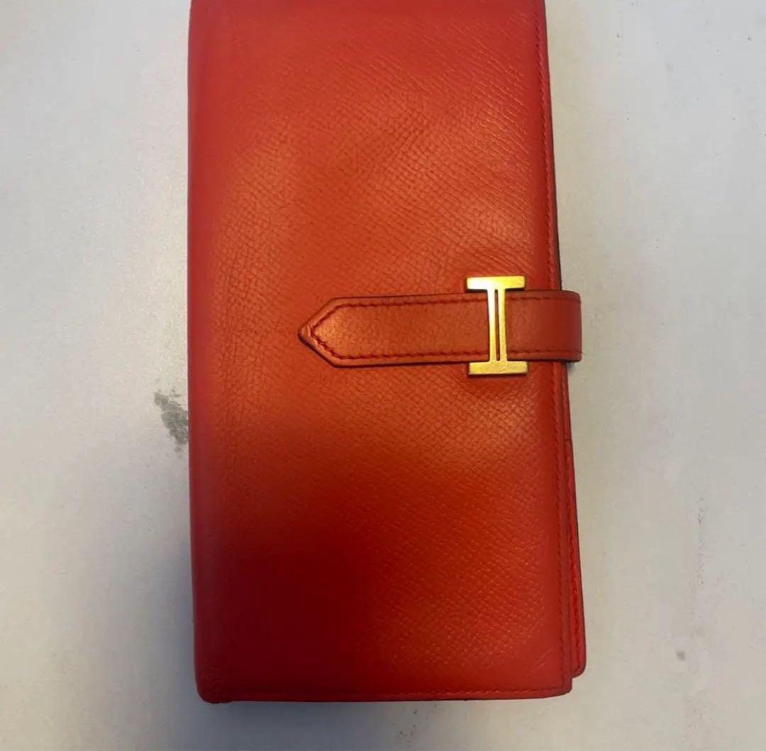 エルメスHERMES BEAR SOUFFLET 二つ折り財布 レッド HERMES BEAR SOUFFLET 二つ折り財布 レッド