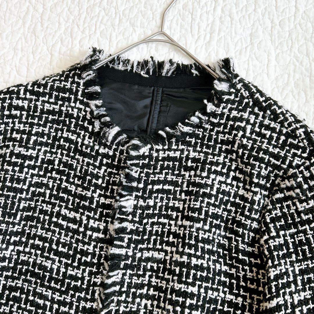 ICB ロービングツイード ノーカラージャケット 2022AW フリンジ