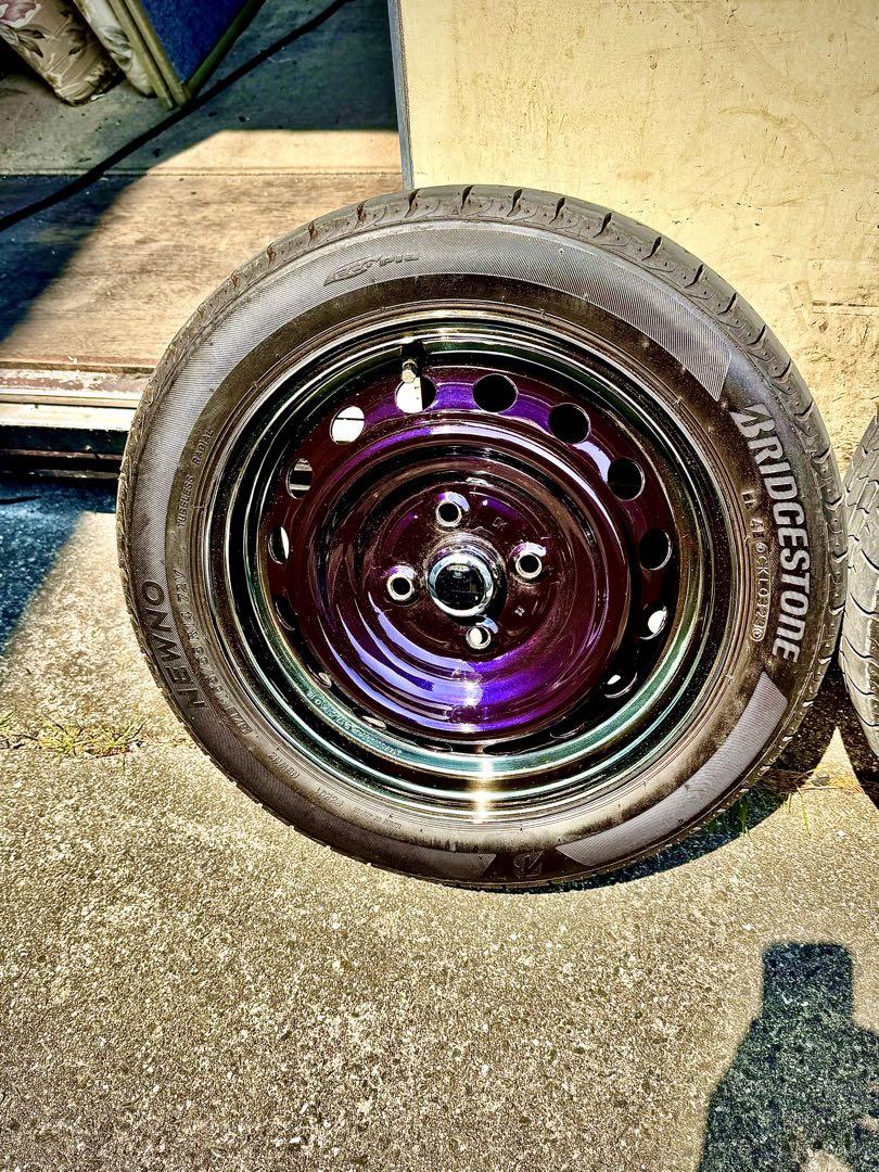 14インチ スチールタイヤホイール4本セット165-55-14、5j.