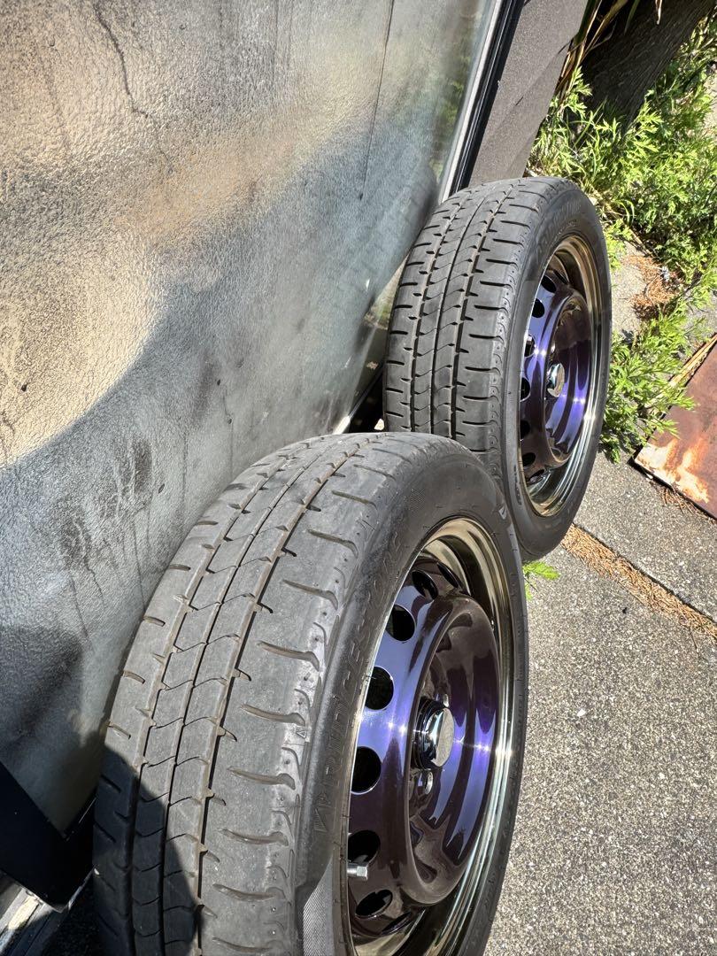 14インチ スチールタイヤホイール4本セット165-55-14、5j.