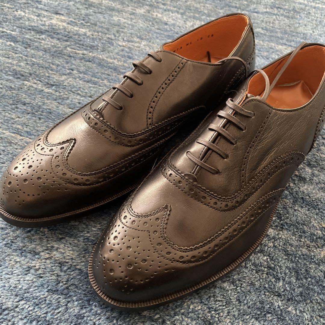 LOAKE 黒 レザー ドレスシューズ ウィングチップ