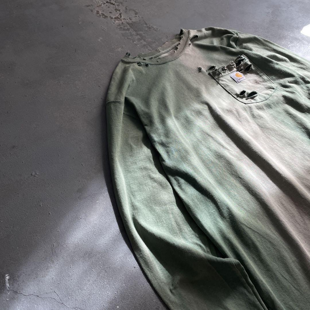 Carhartt grunge ☆鬼フェード☆ロングスリーブt-shirt