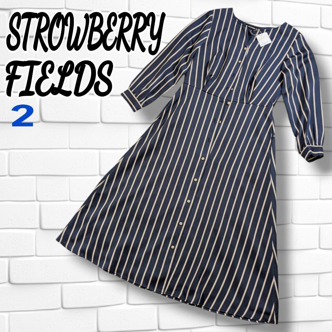 【未使用品】strowberry fields 長袖 ワンピース ス ストライプ
