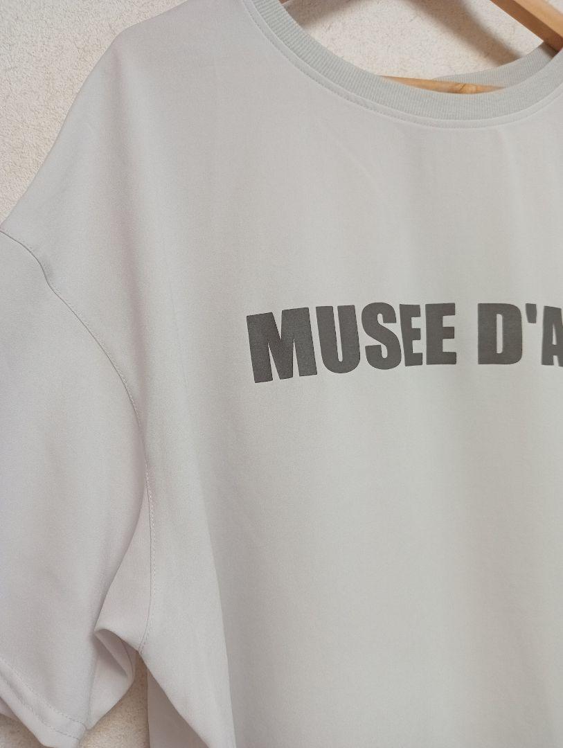 DOUDOU(ドゥドゥ) バックボタンジョーゼットロゴTEE