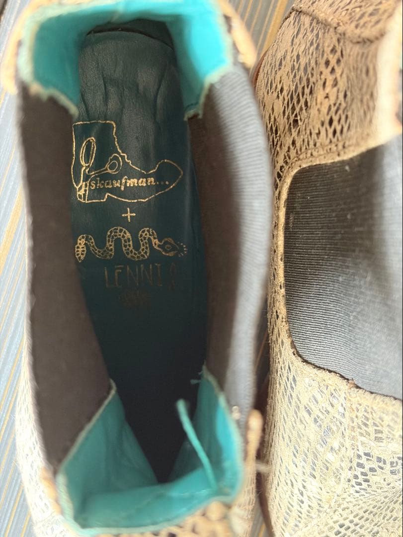 PS Kaufman 牛革 パイソン柄 サイドゴア ブーツ 25cm(US7) PS Kaufman 牛革 パイソン柄 サイドゴア ブーツ 25cm(US7)