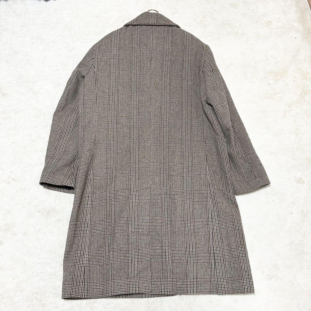 美品　ZARA ザラ　ウールチェスターコート　グレンチェック　イタリア製生地