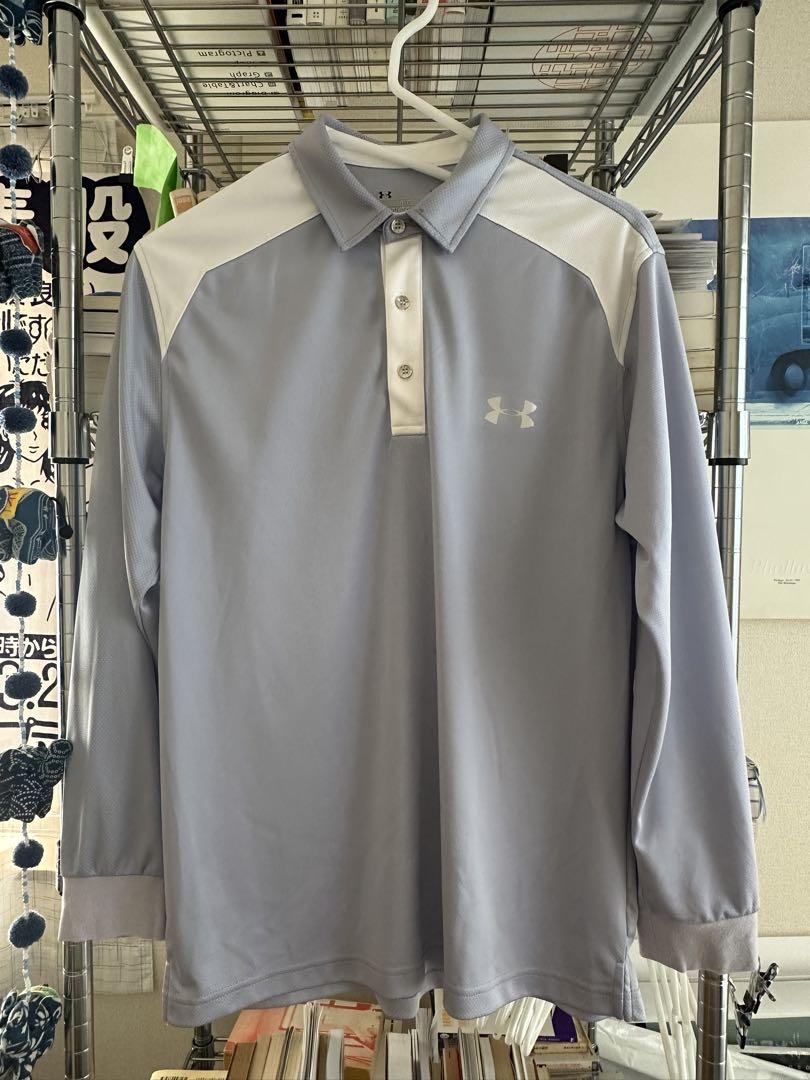 Under Armour HeatGear L ライトグレー長袖ポロシャツ - メルカリ