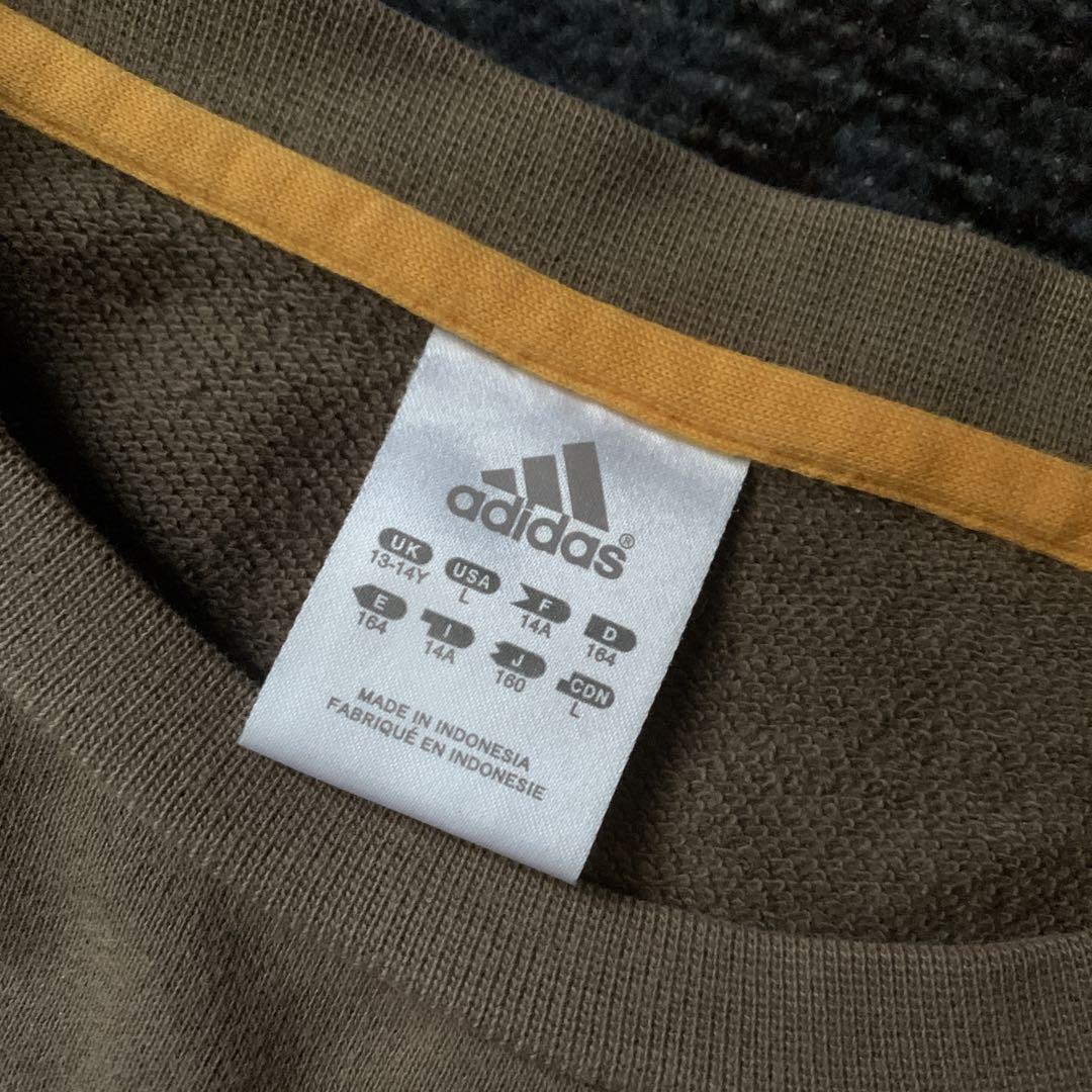 希少 adidas アディダス スウェット パフォーマンスロゴ ブラウン 古着