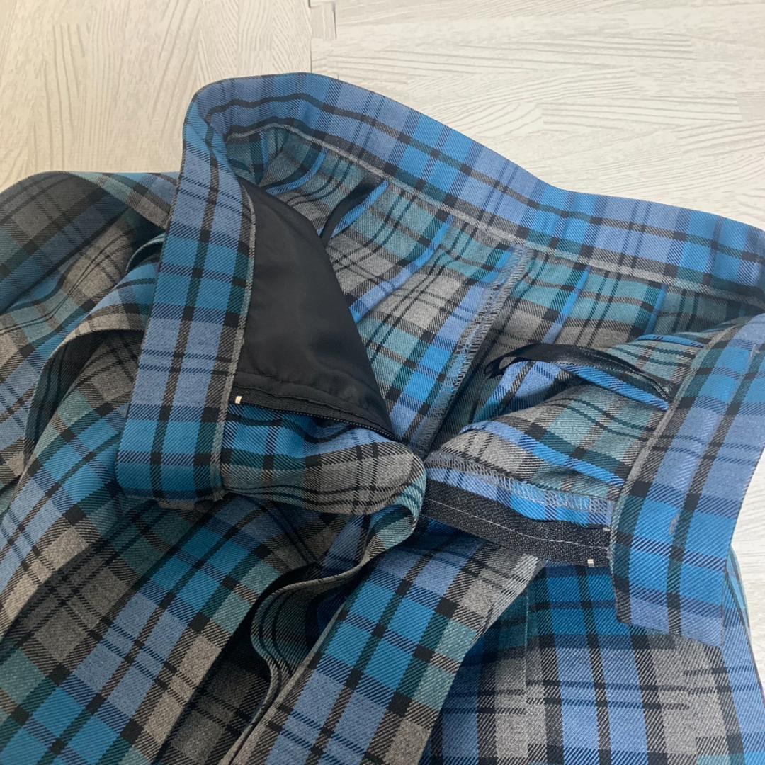 人気サイズ入荷【新品】新栄 高校 風 スカート 青チェック 制服 JK